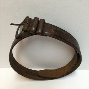 Columbia Mens Brown Genuine Leather Belt Size 36 With Metal Buckle